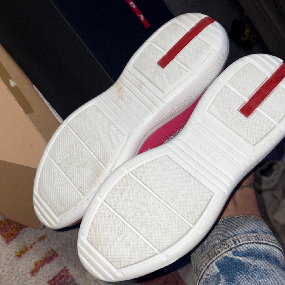 Prada Fuchsia and White Women's Sneakers - Picture 3 of 4